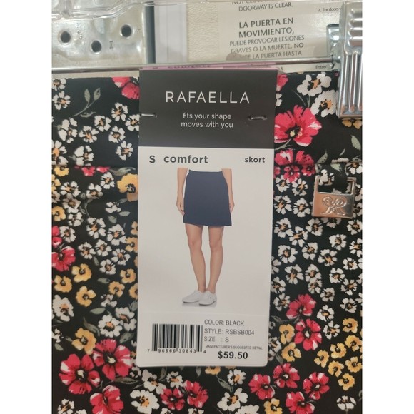 Rafaella Women Supreme Stretch4.5" InseamComfort Skortw/mesh(Black,S)MSRP $59.50 - Picture 3 of 4